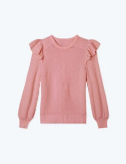 The Flirty Ruffle Sleeve Sweater - Desert Rose -Classic Lady Wear Store FlatLay 7948f4ce 63eb 43be 959a 2f4e072046c5