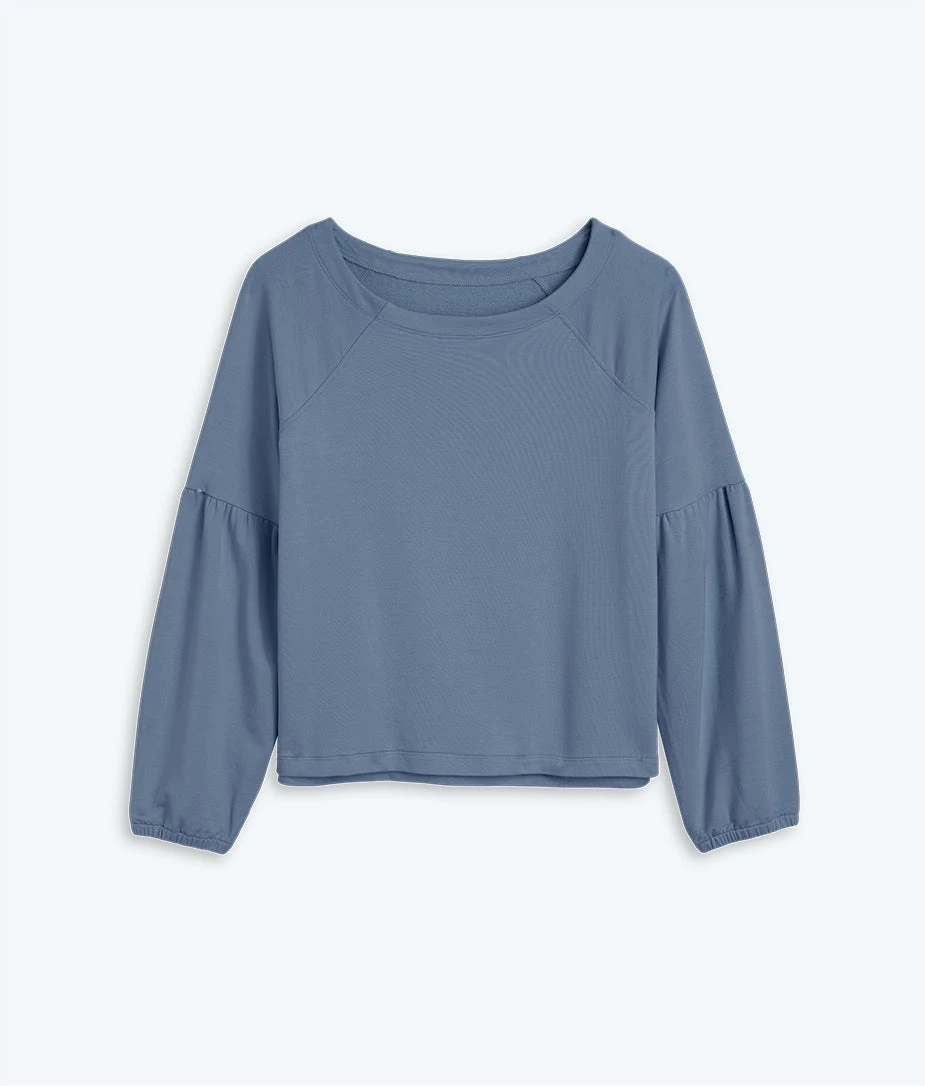 The Softest French Terry Boatneck Pullover - Slate 1 The Softest French Terry Boatneck Pullover - Slate