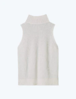 The High Neck Sweater Vest - Powder Blue & White Sand 11 The High Neck Sweater Vest - Powder Blue & White Sand -Classic Lady Wear Store FlatLay Back 659dfb06 67b2 4143 8dbd 771cd8f8b087