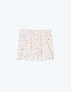 The Softest French Terry Lounge Shorts - Paint Splatter In White Sand