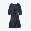 The Going Places Gauze Midi Dress - Midnight