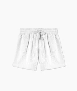 The Going Places Gauze Drawstring Shorts - White Sand