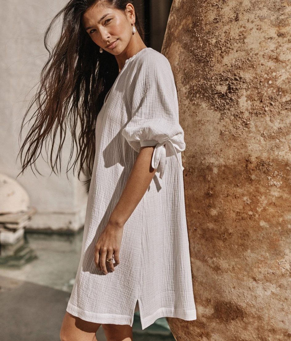The Going Places Gauze Cover-Up Dress - White Sand 3 The Going Places Gauze Cover-Up Dress - White Sand - Image 3