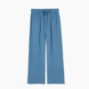 The Going Places Gauze Frayed Hem Pant - Cyprus Blue