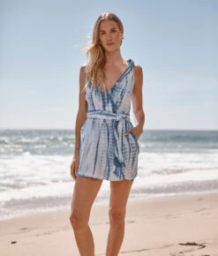 The Going Places Gauze Tie-Shoulder Romper - Summer Tie Dye -Classic Lady Wear Store Going Places Gauze Tie Shoulder Romper Summer Tie Dye 3