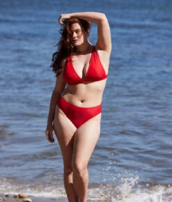 The High Leg Mid Rise Bikini Bottom - Lava