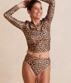 The High Leg Mid Rise Bikini Bottom - Leopard 8 The High Leg Mid Rise Bikini Bottom - Leopard -Classic Lady Wear Store HighLegMidRiseBikiniBottom Leopard Front Crop
