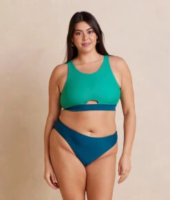 The High Leg Mid Rise Bikini Bottom - Seaweed -Classic Lady Wear Store HighLegMidRiseBikiniBottom Seaweed Front