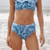 The High Leg High Rise Bottom - Floral Wave In Azure