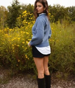 The Luxe Cashmere Blend Mix Stitch Sweater - Admiral & Dune 8 The Luxe Cashmere Blend Mix Stitch Sweater - Admiral & Dune -Classic Lady Wear Store Luxe Cashmere Blend Mix Stitch Sweater Admiral 3