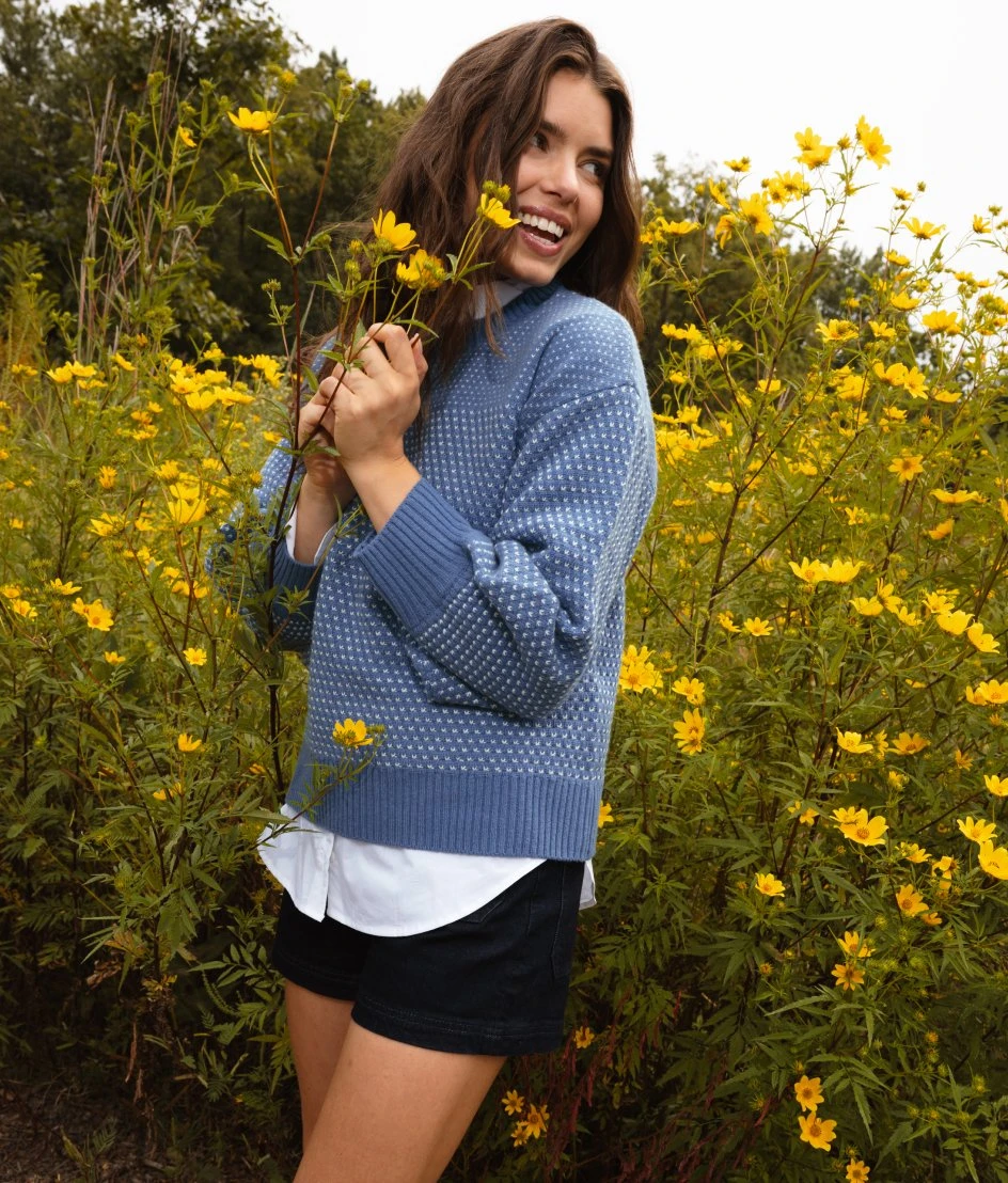 The Luxe Cashmere Blend Mix Stitch Sweater - Admiral & Dune 5 The Luxe Cashmere Blend Mix Stitch Sweater - Admiral & Dune - Image 5