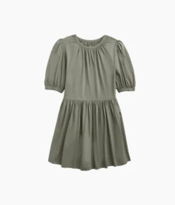 The Luxe Pima Puff-Sleeve Mini Dress - Agave 11 The Luxe Pima Puff-Sleeve Mini Dress - Agave -Classic Lady Wear Store Luxe Pima Puff Sleeve Mini Dress Agave 6