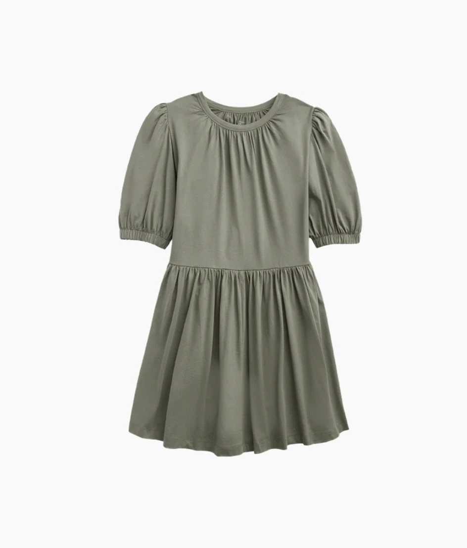 The Luxe Pima Puff-Sleeve Mini Dress - Agave 6 The Luxe Pima Puff-Sleeve Mini Dress - Agave - Image 6