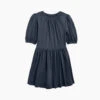 The Luxe Pima Puff-Sleeve Mini Dress - Midnight