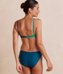 The Diagonal Mid Rise Bottom - Seaglass & Seaweed -Classic Lady Wear Store MarinaBikiniBottom SeaweedSeaglass Back1