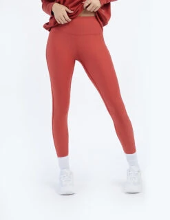 The Do-It-All High Rise Full Length Leggings - Terracotta 10 The Do-It-All High Rise Full Length Leggings - Terracotta -Classic Lady Wear Store ModelDetailFront 40