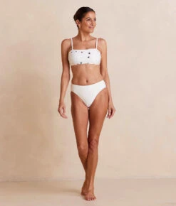 The Oasis Bikini Top - Small Scatter Stars In White Sand -Classic Lady Wear Store OasisBikiniTop SmallScatterStarsinWhiteSand Front Full