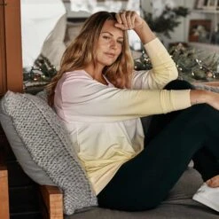 The Softest French Terry Relaxed Crew - Ombre -Classic Lady Wear Store Ombre