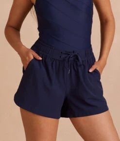 The High Tide Swim Shorts - Deep Sea -Classic Lady Wear Store PDP HighTideSwimShorts DeepSeaFront Detail