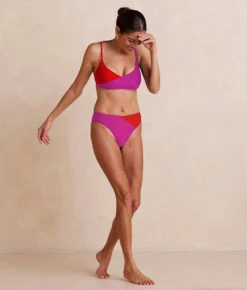 The Marina Bikini Top - Hibiscus & Grapefruit