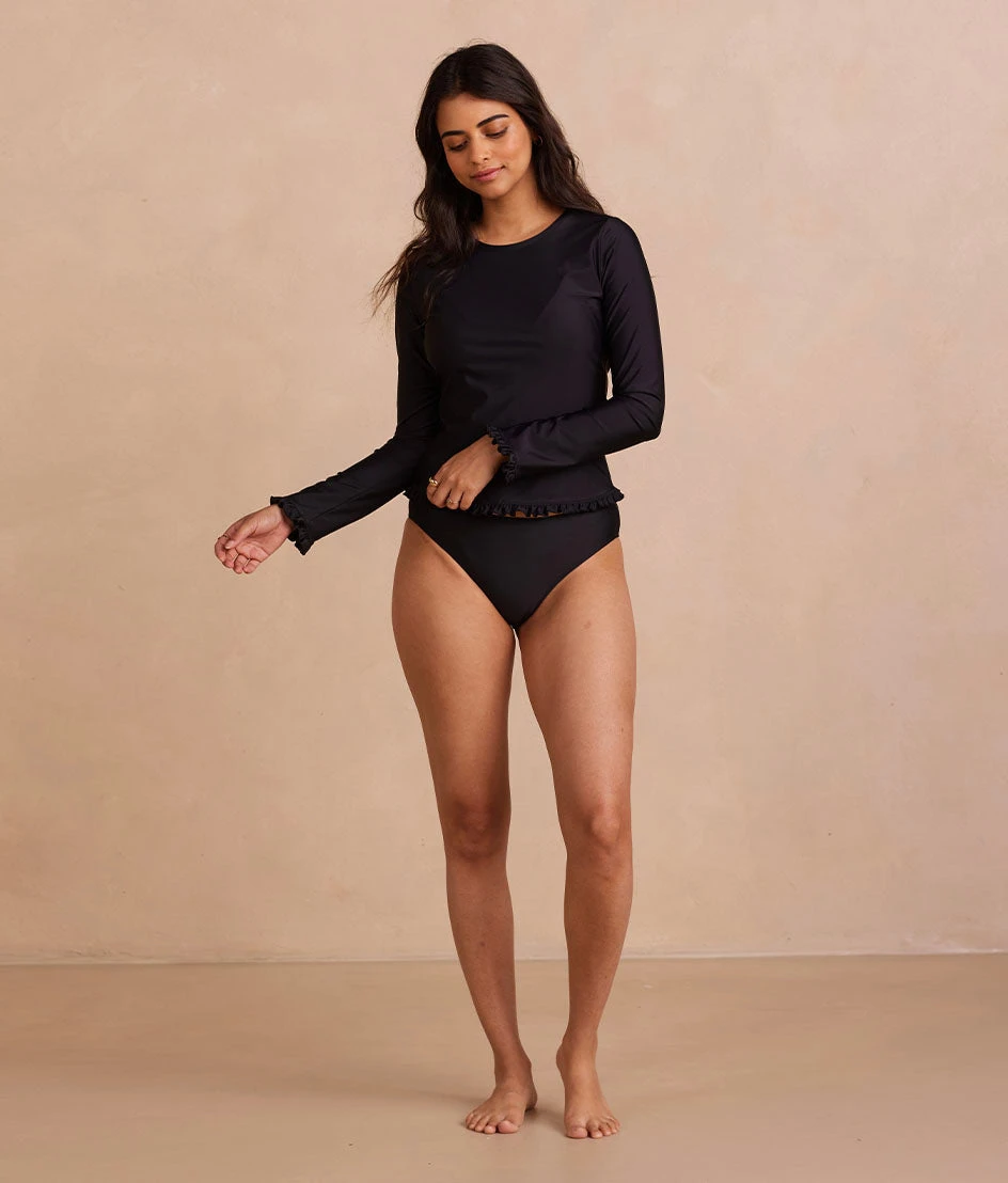 The Waterside Ruffle Rash Guard - Sea Urchin 4 The Waterside Ruffle Rash Guard - Sea Urchin - Image 4