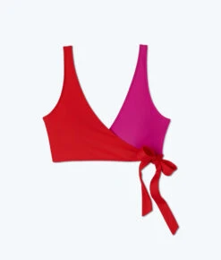 The Perfect Wrap Bikini Top - Lava & Hibiscus 9 The Perfect Wrap Bikini Top - Lava & Hibiscus -Classic Lady Wear Store PWBikiniTop Hibiscus Lava Flat