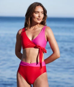 The Perfect Wrap Bikini Top - Lava & Hibiscus 7 The Perfect Wrap Bikini Top - Lava & Hibiscus -Classic Lady Wear Store PWOP Bikini Top Hibiscus Lava Lifestyle 3