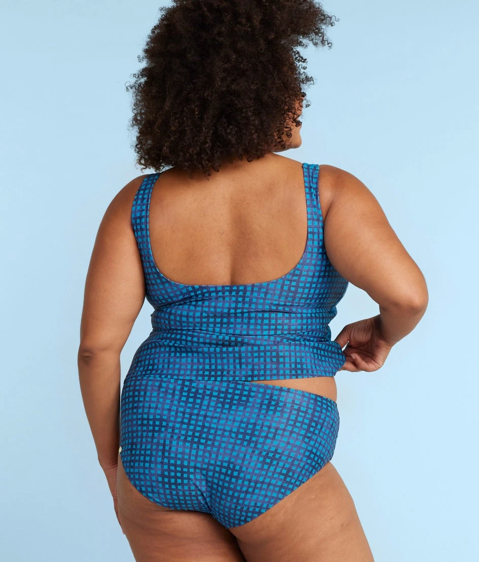 The Perfect Wrap Tankini - Mixed Gingham In Calypso & Deep Sea 4 The Perfect Wrap Tankini - Mixed Gingham In Calypso & Deep Sea - Image 4