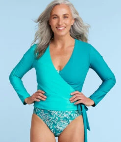 The Perfect Wrap Long Sleeve Cover-Up - Seafoam & Harbor