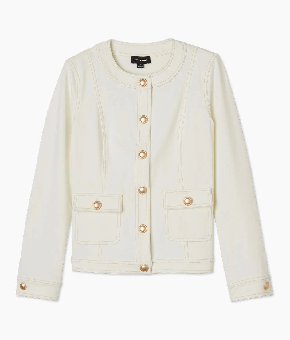 The Icon Ponte Jacket - White Sand 8 The Icon Ponte Jacket - White Sand - Image 8