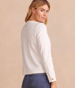 The Icon Ponte Jacket - White Sand 13 The Icon Ponte Jacket - White Sand -Classic Lady Wear Store Ponte Jacket Back Crop