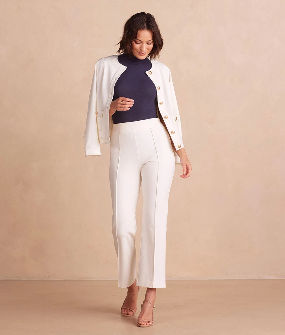 The Icon Ponte Jacket - White Sand 1 The Icon Ponte Jacket - White Sand