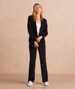 The Ribbed Sweater Blazer - Sea Urchin 8 The Ribbed Sweater Blazer - Sea Urchin -Classic Lady Wear Store RibbedBlazer SeaUrchin Front Full2