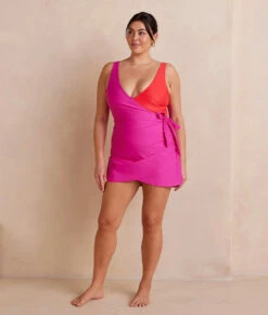 The Ruched Swim Skirt - Hibiscus 9 The Ruched Swim Skirt - Hibiscus -Classic Lady Wear Store RuchedSwimSkirt Hibiscus Front Full 4eb7928e 4478 492f 84a1 25f4aea0fcc3