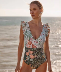 The Long Torso Ruffle Backflip - Bower In Seaglass & Watermelon -Classic Lady Wear Store Ruffle Backflip Bower in Seaglass Watermelon 2 dae02c3a 02ee 4706 b59d 421a0f0ed156