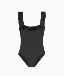 The Ruffle Seaway Square Neck One-Piece - Sea Urchin 5 The Ruffle Seaway Square Neck One-Piece - Sea Urchin -Classic Lady Wear Store Ruffle Square Neck One Piece Sea Urchin Flat