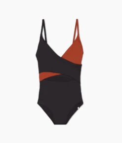 The Sea Breeze Cutout One-Piece - Amber & Sea Urchin -Classic Lady Wear Store Sea Breeze Cut Out Sea Urchin Amber FLAT