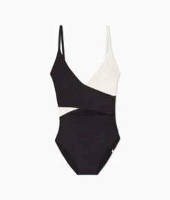 The Sea Breeze Cutout One-Piece - Sea Urchin & White Sand -Classic Lady Wear Store Sea Breeze Cutout One Piece Sea Urchin White Sand 1