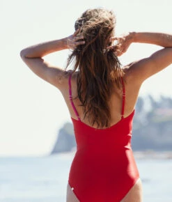 The Sea Breeze Cutout One-Piece - Lava & Hibiscus -Classic Lady Wear Store SeabreezeCutoutOPBack3 de078d59 d3d2 4570 a0cf 0626afceaf21