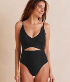 The Sea Breeze Cutout One-Piece - Sea Urchin -Classic Lady Wear Store SeabreezeCutoutSeaUrchin1Front