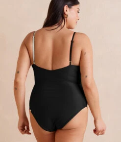The Sea Breeze Cutout One-Piece - Sea Urchin & White Sand -Classic Lady Wear Store SeabreezeCutoutSeaUrchin WhiteSand2Back