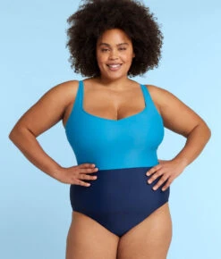 The Seascape Sweetheart One Piece - Calypso & Deep Sea -Classic Lady Wear Store SeascapeSweetheartOnePieceCalypso DeepSeaFront2