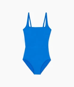 The Long Torso Seaway Square Neck One Piece - Azure -Classic Lady Wear Store Seaway Square Neck One Piece Azure FLAT