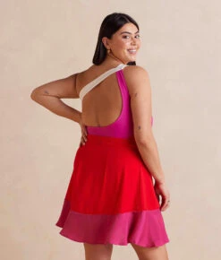 The Short Beach To Brunch Wrap Skirt - Lava & Hibiscus -Classic Lady Wear Store ShortBeachtoBrunchWrapSkirt Lava Hibiscus Back