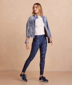 The Do-It-All High Rise 7/8 Leggings - Small Scatter Stars In Deep Sea -Classic Lady Wear Store Side Full The Do It All High Rise 78 Leggings Small Scatter Stars in Deep Sea