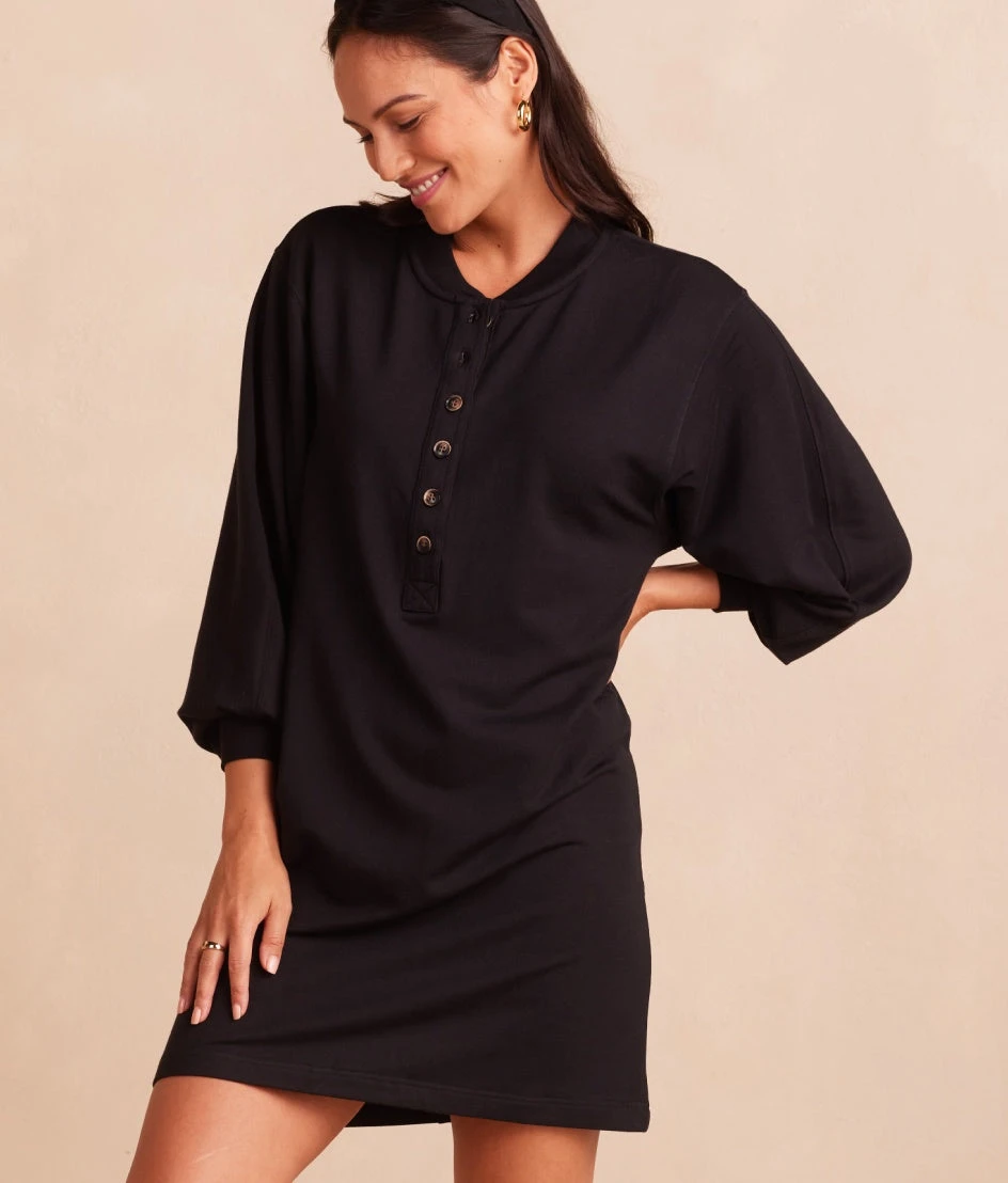 The Softest French Terry Henley Dress - Sea Urchin 1 The Softest French Terry Henley Dress - Sea Urchin