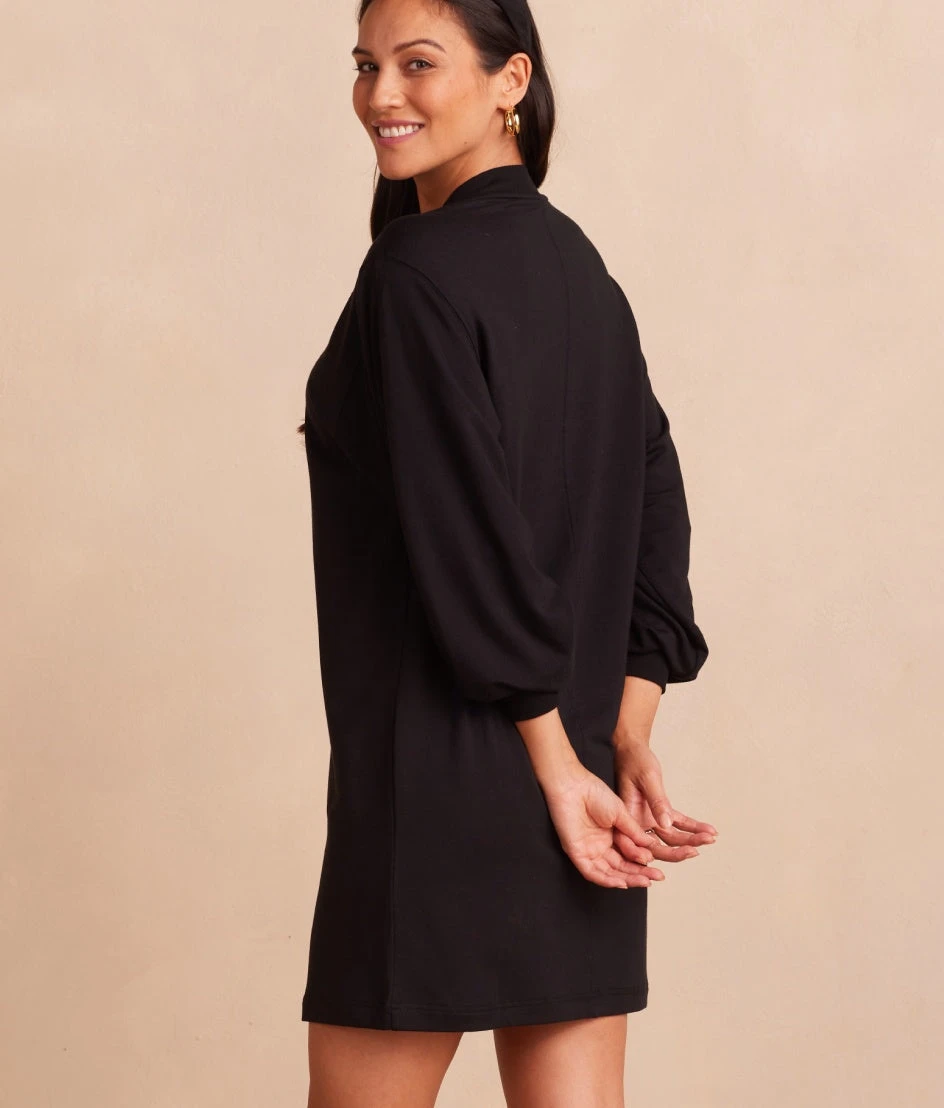 The Softest French Terry Henley Dress - Sea Urchin 2 The Softest French Terry Henley Dress - Sea Urchin - Image 2