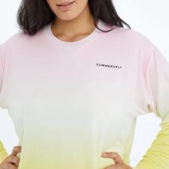 The Softest French Terry Relaxed Crew - Ombre -Classic Lady Wear Store SummersaltCrew Gradient Detail