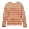 The Luxe Pima Long Sleeve Tee - Toffee & Lava Stripe