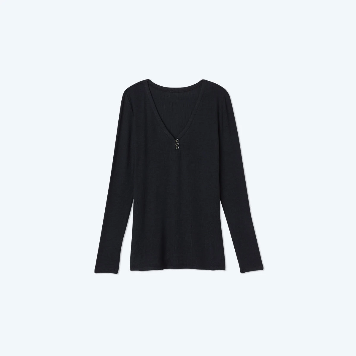 The Softest Ribbed Long Sleeve Henley - Sea Urchin 1 The Softest Ribbed Long Sleeve Henley - Sea Urchin